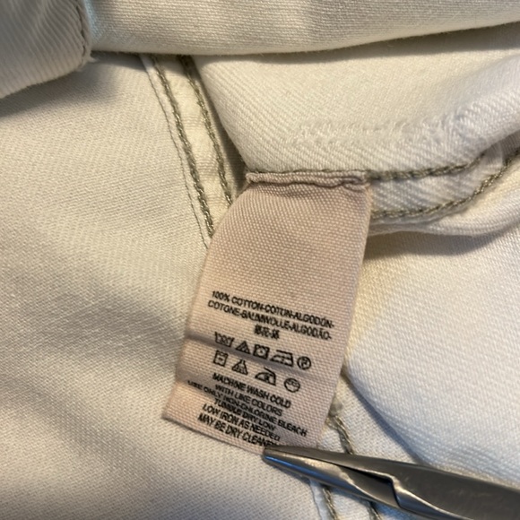 Free People White Denim Hoodie Jacket w/Gray Sleeves size S - Picture 15 of 16